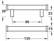 Thaxted Pull Hdl Brs Ant Brs 96mm cc