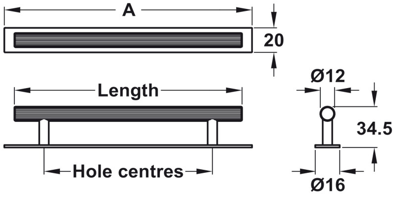 Langham Pull Hdl+Plt Brs Sat 320mm cc