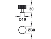 Langham Knob Brs Ant D30x30mm