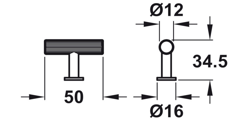 Langham T Knob Brs Ant 50mm