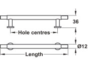 Barchester Pull Hdl+Wsh Iron SN 160mm cc