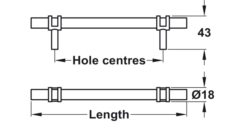 Barchester Pull Hdl Dbl Iron SN 160mm cc