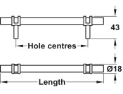 Barchester Pull Hdl Dbl Iron SN 320mm cc