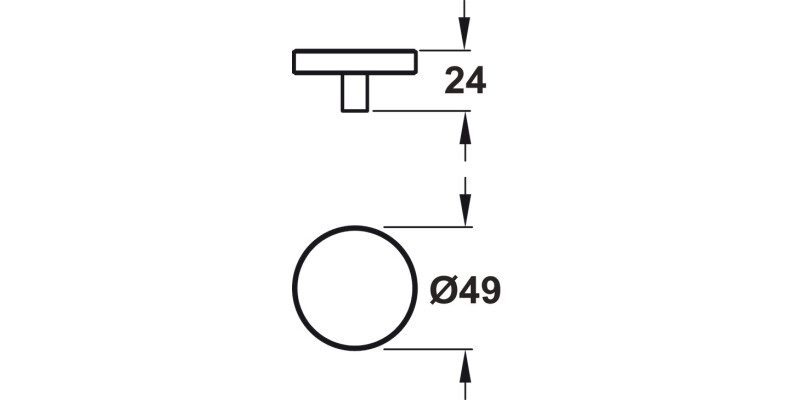 Barchester Knob Iron SN D49x24mm