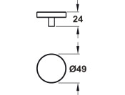 Barchester Knob Iron SN D49x24mm