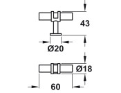 Barchester T Knob Dbl Iron SN 60x43mm