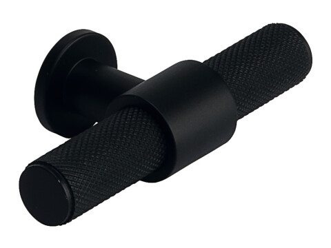 Harlington T Knob St Matt Blk 80x38mm