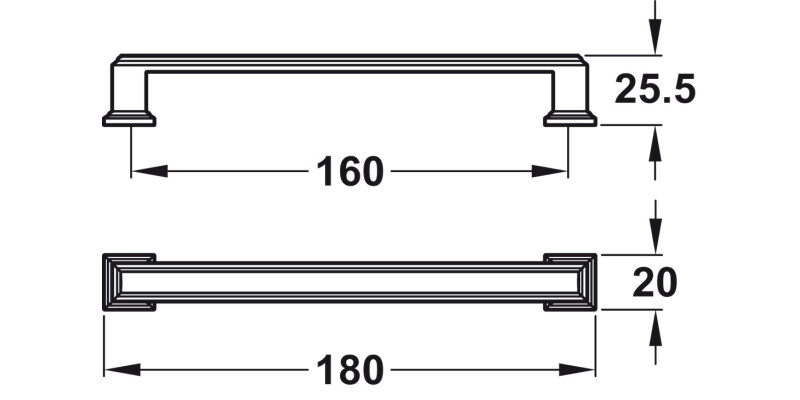 Palladium Pull Hdl ZA Gld Chpg 160mm cc