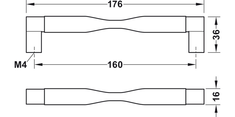 Omnia Pull Hdl ZA Brush Brass 160mm cc