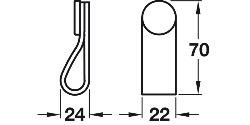 Flexa Loop Hdl 22x70mm Leather Blk/Blk