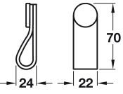 Flexa Loop Hdl 22x70mm Leather Blk/Blk