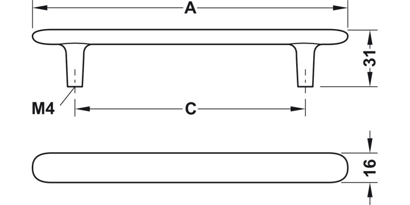 Pebble Pull Hdl ZA Bru NP 160mm cc