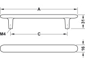 Pebble Pull Hdl ZA Bru Gld Col 160mm cc