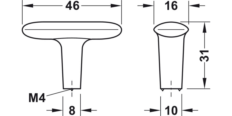 Pebble Knob ZA Bru NP 46x31mm