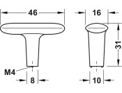 Pebble Knob ZA Bru NP 46x31mm