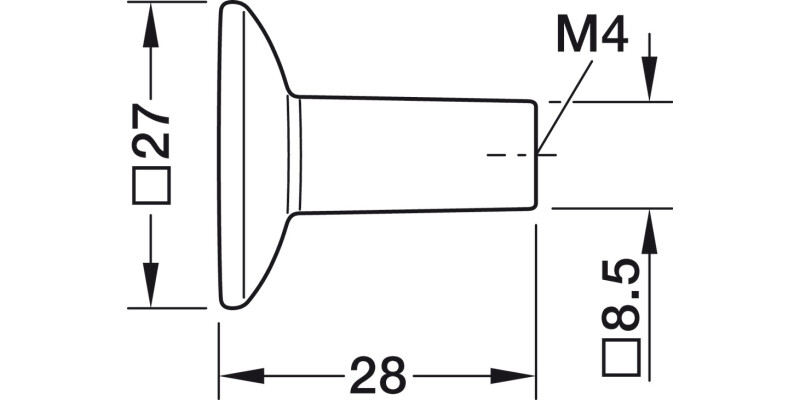 Ashton Knob ZA Graphite Col 27x28mm