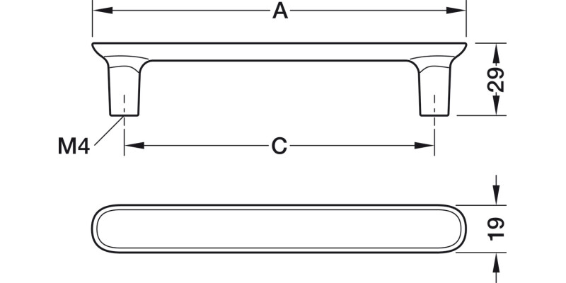 Concavo Pull Hdl ZA Gph Col 160mm cc
