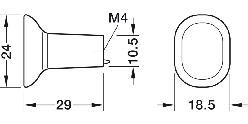 Concavo Knob ZA Bru NP 24x29mm