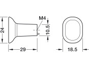Concavo Knob ZA Gph Col 24x29mm