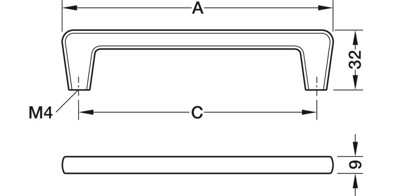 Conica Pull Hdl ZA Graphite Col 160mm cc
