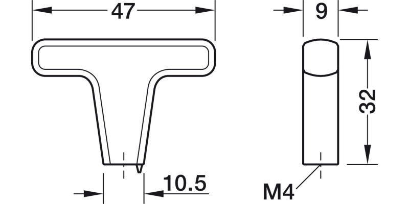 Conica Knob ZA Graphite Col 47x32mm