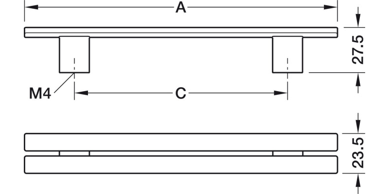 Split Pull Hdl ZA Bru Gld Col 128mm cc