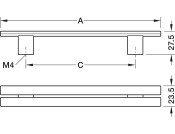 Split Pull Hdl ZA Bru Gld Col 128mm cc