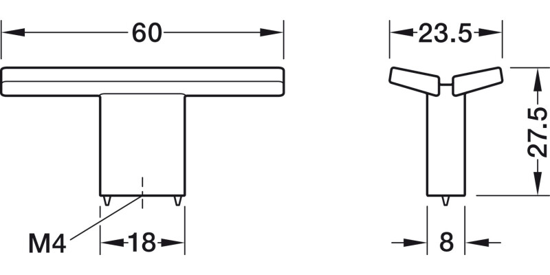 Split Knob ZA Bru NP 60x27.5mm