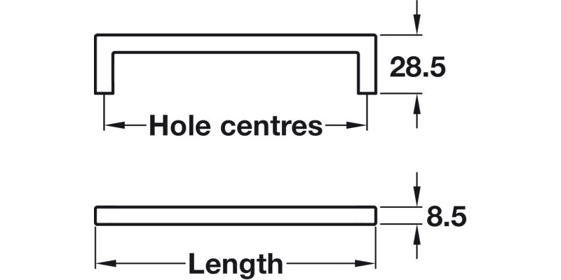 U Pull Hdl ZA Bru Nickel 28.5x128mm cc