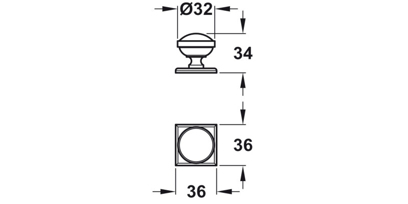 Albury Knob+BP Brass Pol Nkl D32x34mm