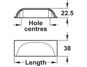 Albury Cup Hdl Brass Pol Nkl 192mm cc