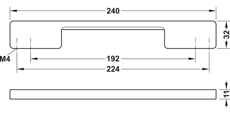 Carbano Pull Hdl Carbon Ant 192/224mm cc