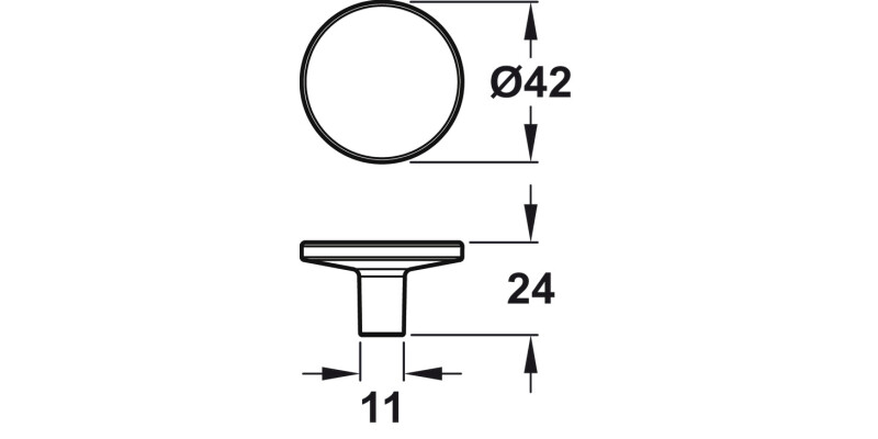 Plato Knob Ocean Pl Blk D42x24mm