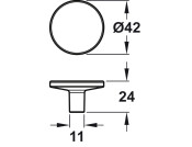 Plato Knob Ocean Pl Blk D42x24mm