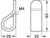 Belt Loop Knob ZA Volcano Red 22x63mm