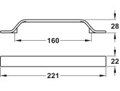 Belt Pull Hdl ZA Volcano Red 160mm cc