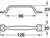 Knightsbridge D Pull Hdl ZA Blk 96mm cc