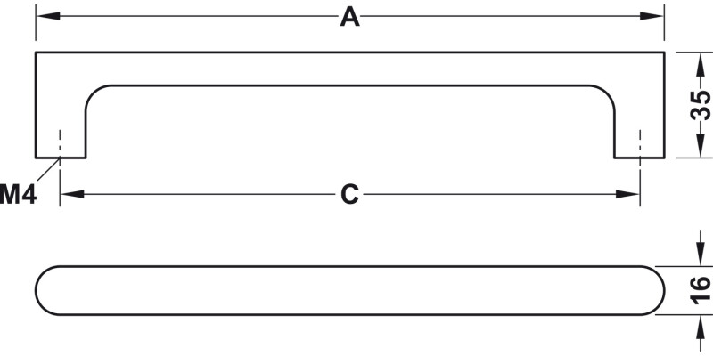 Lymington D Hdl Ash Black 192mm cc
