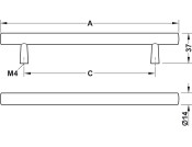 Tilaa Bar Hdl Oak Unfin/SS Col 160mm cc