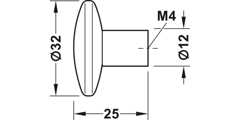 Ringwood Knob Ash Black D32x25mm
