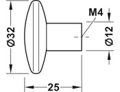 Ringwood Knob Oak Natural Lacq D32x25mm