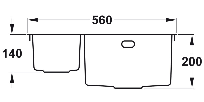 RM Kube KUBE3416L 1.5B Sink LHHB SS