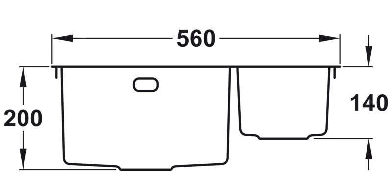 RM Kube KUBE3416R 1.5B Sink RHHB SS