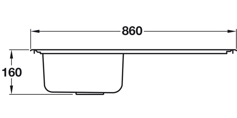 H�fele Irah 860x500mm 1.0B Sink Rev PSS