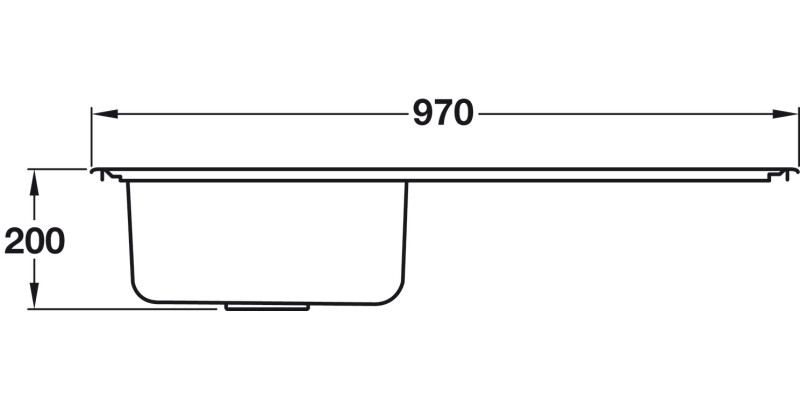 Veneto 970x500mm 1.0B Sink RHD 304 SSS