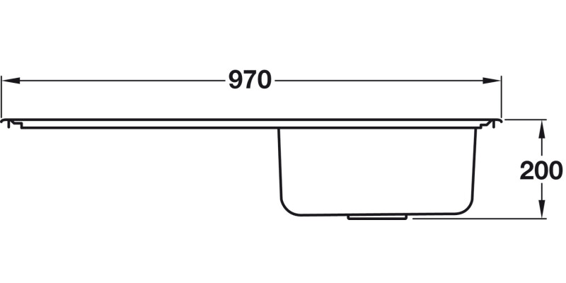 Veneto 970x500mm 1.0B Sink LHD 304 SSS