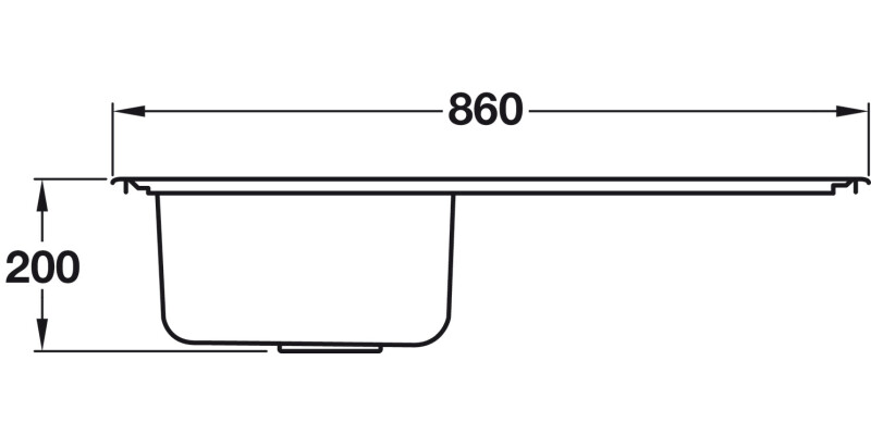 Veneto 860x500mm 1.0B Sink RHD 304 SSS
