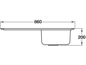 Veneto 860x500mm 1.0B Sink LHD 304 SSS