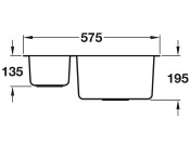 Murano 575x440mm 1.5B LH HB Sink 304 SSS