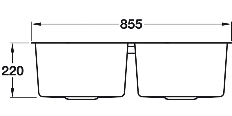 Lido 855x430mm 2.0B UH Sink 304 SSS